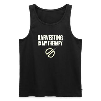 Harvesting Is My Therapy - Men's Premium Organic Tank Top - black - Front - Michal (187cm)