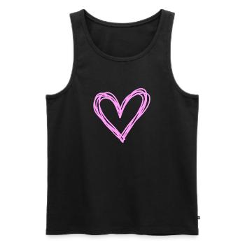 Cœur - Débardeur bio Premium Homme - noir - Devant - Michal (187cm)