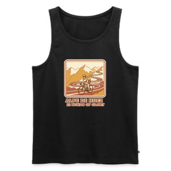 Alpe d’Huez Cyclisme Vintage - Débardeur bio Premium Homme - noir - Devant - Michal (187cm)