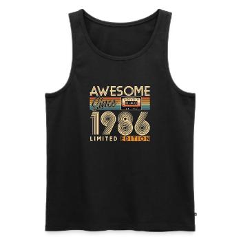 40th birthday, 40 years - Men's Premium Organic Tank Top - black - Front - Michal (187cm)