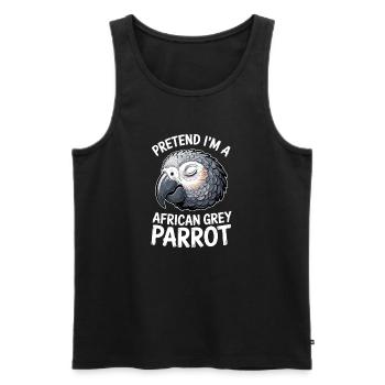 Grey Parrot Sayings Funny Grey Parrot Gift - Men's Premium Organic Tank Top - black - Front - Michal (187cm)