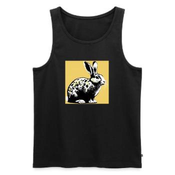 rabbit - Men's Premium Organic Tank Top - black - Front - Michal (187cm)