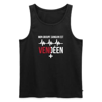 Mon Groupe Sanguin Est Vendeen Plus T-Shirt Cad... - Débardeur bio Premium Homme - noir - Devant - Michal (187cm)