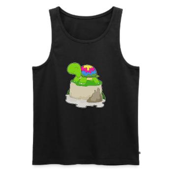 Drôle de tortue - Débardeur bio Premium Homme - noir - Devant - Michal (187cm)