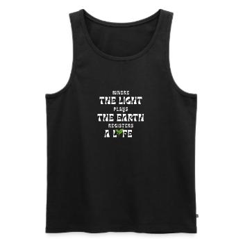 Where The Light Plays Earth Registers A Life - Men's Premium Organic Tank Top - black - Front - Michal (187cm)