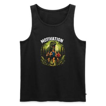 Motivation à courir - Débardeur bio Premium Homme - noir - Devant - Michal (187cm)