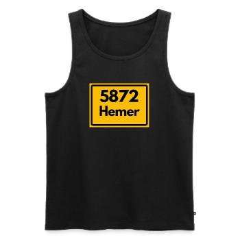 OLD POSTCODE 5872 ZIP 58675 HEMER NRW - Men's Premium Organic Tank Top - black - Front - Michal (187cm)