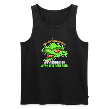 Schildkörten Wandergruppe Wander Bergsteiger - Männer Premium Bio Tank Top - Schwarz - Vorne - Michal (187cm)