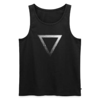 Triangle Geometric Emblem - Men's Premium Organic Tank Top - black - Front - Michal (187cm)
