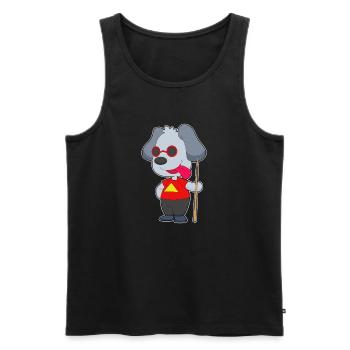 Queue de billard pour chiens - Débardeur bio Premium Homme - noir - Devant - Michal (187cm)