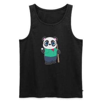 Panda Billiard Queue - Männer Premium Bio Tank Top - Schwarz - Vorne - AI Model Male 178 light (178cm)