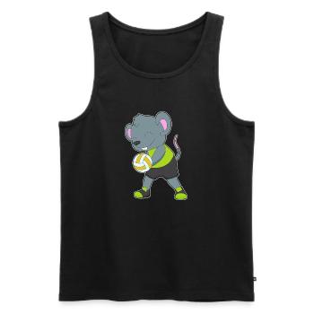 Maus Volleyballspieler Volleyball - Männer Premium Bio Tank Top - Schwarz - Vorne - Michal (187cm)