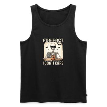 Skeleton Fun Fact I Don't Care - Men's Premium Organic Tank Top - black - Front - Michal (187cm)