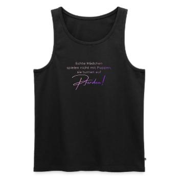 Echte Mädchen turnen auf Pferden – Geschenk Volti - Männer Premium Bio Tank Top - Schwarz - Vorne - Michal (187cm)