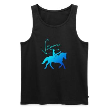 Voltigieren Mühle – Sport Outfit für Voltigierer - Männer Premium Bio Tank Top - Schwarz - Vorne - AI Model Male 178 light (178cm)