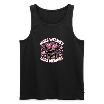 More Weenies Less Meanies Dachshund Saying for - Men's Premium Organic Tank Top - black - Front - Michal (187cm)
