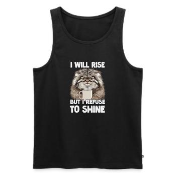 Pallas's Cat Manul Coffee Cat Humor Fan - Men's Premium Organic Tank Top - black - Front - AI Model Male 178 light (178cm)