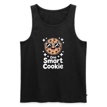 One Smart Cookie - Schlauer Keks mit Brille - Männer Premium Bio Tank Top - Schwarz - Vorne - Michal (187cm)