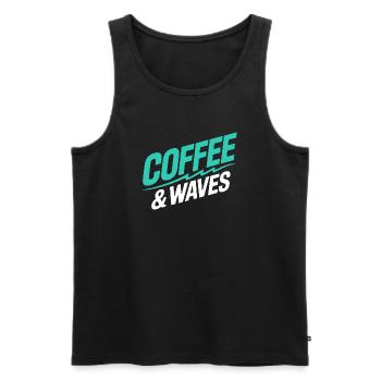 Coffee Waves Surfing Coffee & Waves Surfer Beach - Men's Premium Organic Tank Top - black - Front - Michal (187cm)