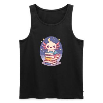 Axolotl Reading Bookworm Book Bookworm Bookworm - Men's Premium Organic Tank Top - black - Front - Michal (187cm)