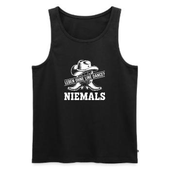Niemals ohne Line Dance - Männer Premium Bio Tank Top - Schwarz - Vorne - Michal (187cm)
