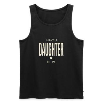 Premier cadeau de fête des pères pour la fille, papa - Débardeur bio Premium Homme - noir - Devant - Michal (187cm)