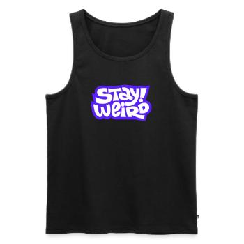 Stay Weird Comic-Schrift Design - Männer Premium Bio Tank Top - Schwarz - Vorne - AI Model Male 178 light (178cm)
