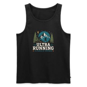 Ultra Running - Like Running, But With a Snacks - Men's Premium Organic Tank Top - black - Front - Michal (187cm)