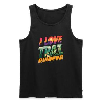 I Love Trail Running - Men's Premium Organic Tank Top - black - Front - Michal (187cm)