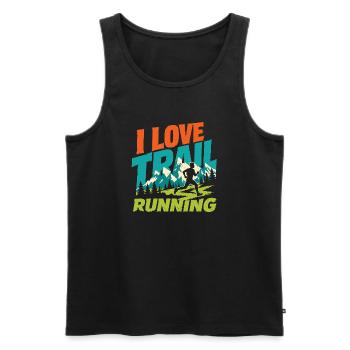 I Love Trail Running - Men's Premium Organic Tank Top - black - Front - Michal (187cm)
