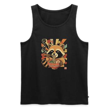 Roter Panda liebt Ramen - Männer Premium Bio Tank Top - Schwarz - Vorne - Michal (187cm)