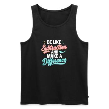 Sei wie Subtraktion – Mach den Unterschied - Männer Premium Bio Tank Top - Schwarz - Vorne - Michal (187cm)