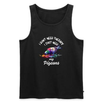 Pigeon Therapy Art - Débardeur bio Premium Homme - noir - Devant - Michal (187cm)