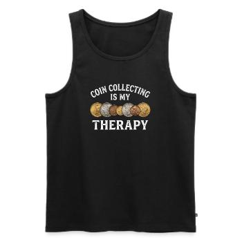 Coin collecting is my therapy. - Men's Premium Organic Tank Top - black - Front - Michal (187cm)