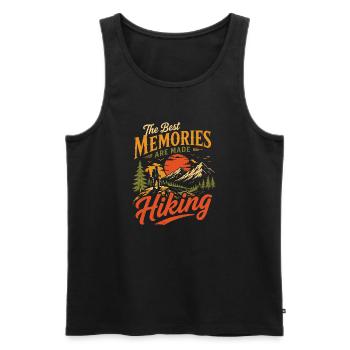 Bergwander-Abenteuer - Männer Premium Bio Tank Top - Schwarz - Vorne - Michal (187cm)