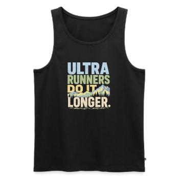 Les ultra-coureurs le font plus longtemps - Débardeur bio Premium Homme - noir - Devant - Michal (187cm)