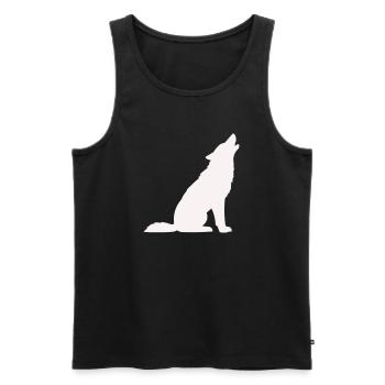 Loup- - Débardeur bio Premium Homme - noir - Devant - Michal (187cm)