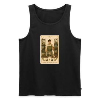 Porte-terrarium | Tarot des reptiles - Débardeur bio Premium Homme - noir - Devant - Michal (187cm)