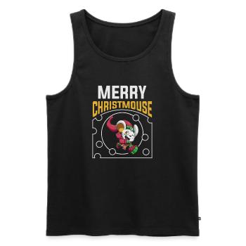 Souris Souris Joyeux Noël Souris Noël - Débardeur bio Premium Homme - noir - Devant - Michal (187cm)