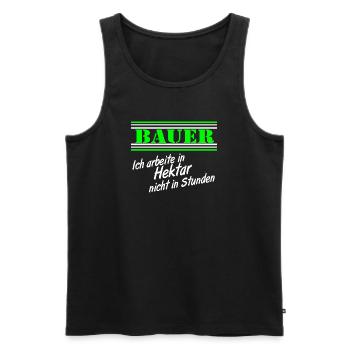 Hektar statt Stunden Bauer - Männer Premium Bio Tank Top - Schwarz - Vorne - Michal (187cm)