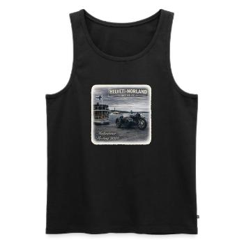 Vintagemotor Treffen: Midsummer Meeting 2026 - Männer Premium Bio Tank Top - Schwarz - Vorne - Michal (187cm)
