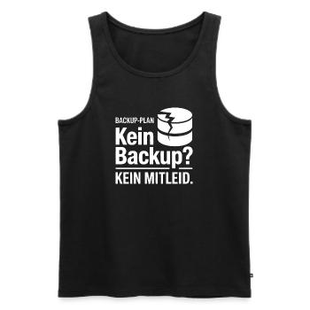Kein Backup Plan Meme - Männer Premium Bio Tank Top - Schwarz - Vorne - Michal (187cm)