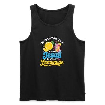 Jesus macht Limonade zum christlichen Humor - Männer Premium Bio Tank Top - Schwarz - Vorne - Michal (187cm)