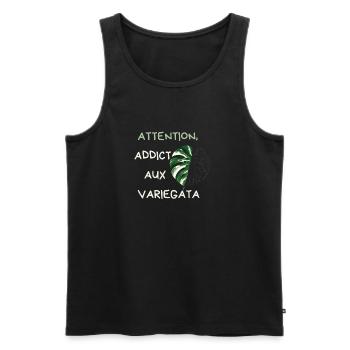 Attention Addict Variegata - Débardeur bio Premium Homme - noir - Devant - Michal (187cm)