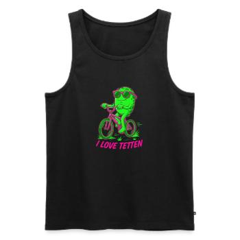 J’adore l’humour adulte de Tetten pour hommes - Débardeur bio Premium Homme - noir - Devant - Michal (187cm)