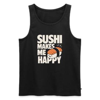 Sushi Makes Me Happy Cute Sushi - Men's Premium Organic Tank Top - black - Front - Michal (187cm)