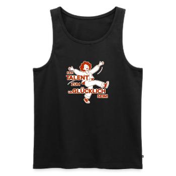 KEIN TALENT ZUM UNGLÜCKLICH SEIN FRAU - Tanzen - Männer Premium Bio Tank Top - Schwarz - Vorne - Michal (187cm)