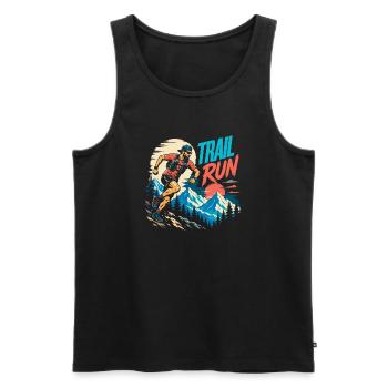 course sur sentier - Débardeur bio Premium Homme - noir - Devant - Michal (187cm)