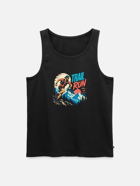 Trailrun - Männer Premium Bio Tank Top - Schwarz
