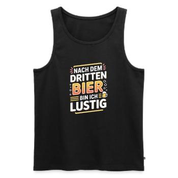 Bier Nach Dem Dritten Bier Lustig JGA Party Malle - Männer Premium Bio Tank Top - Schwarz - Vorne - Michal (187cm)